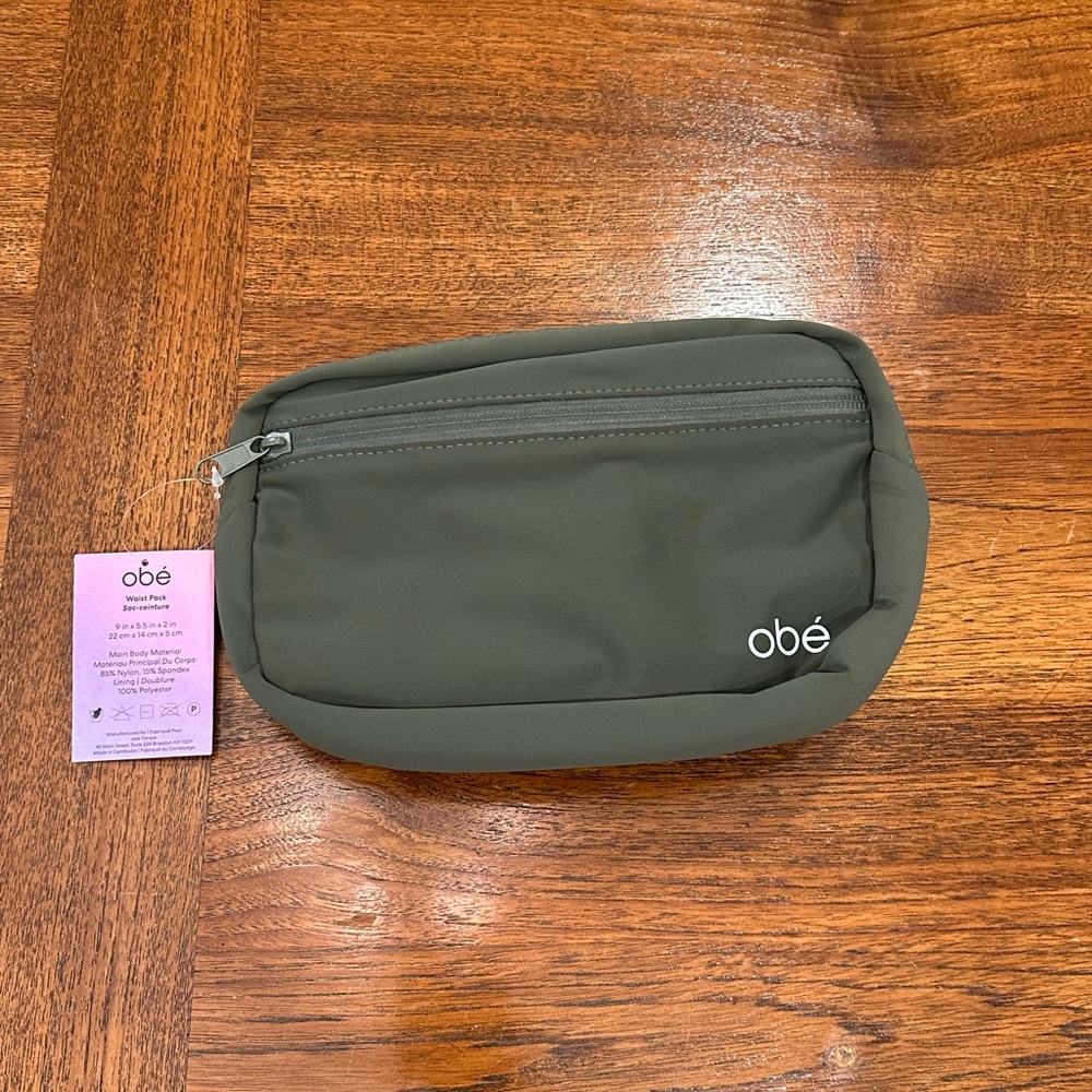 NWT Obe Waist Pack, Green, 9x5.5x2